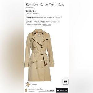 New Burberry Kensington trench coat
